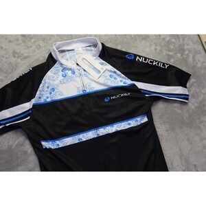 Women's Nuckily Black Floral Cycling Jersey Sz XL NWT New